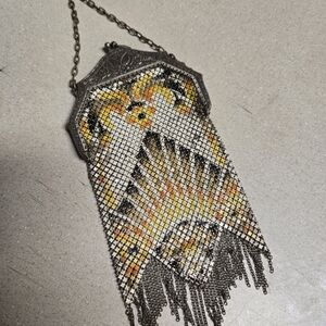 Vintage Mesh Evening Bag with Chain